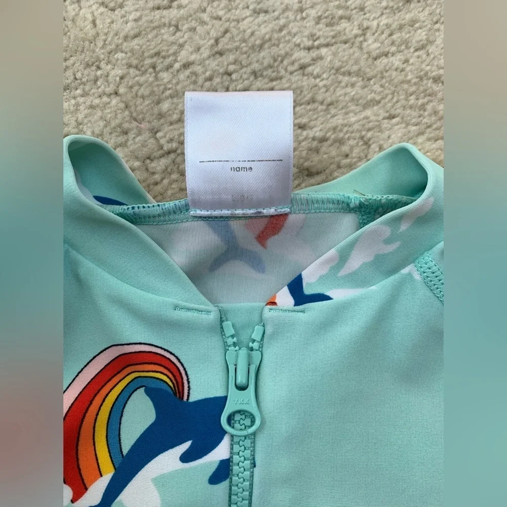 Hanna Andersson Size 80, 18-24 Months Rainbow Dolphin Print Rash Guard Swimsuit